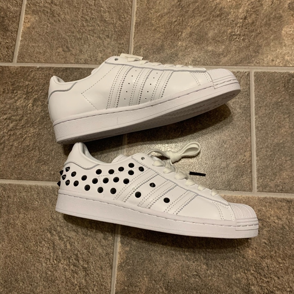 Adidas Superstar White/ Black Studded Women’s